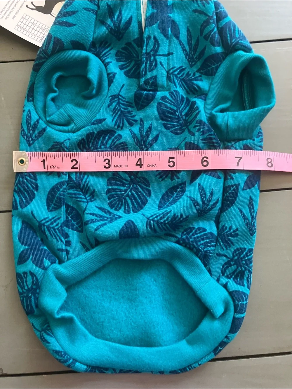 CASUAL CANINE Teal & Navy Hawaiian Breeze Tropical Hoodie Small Dog NWT